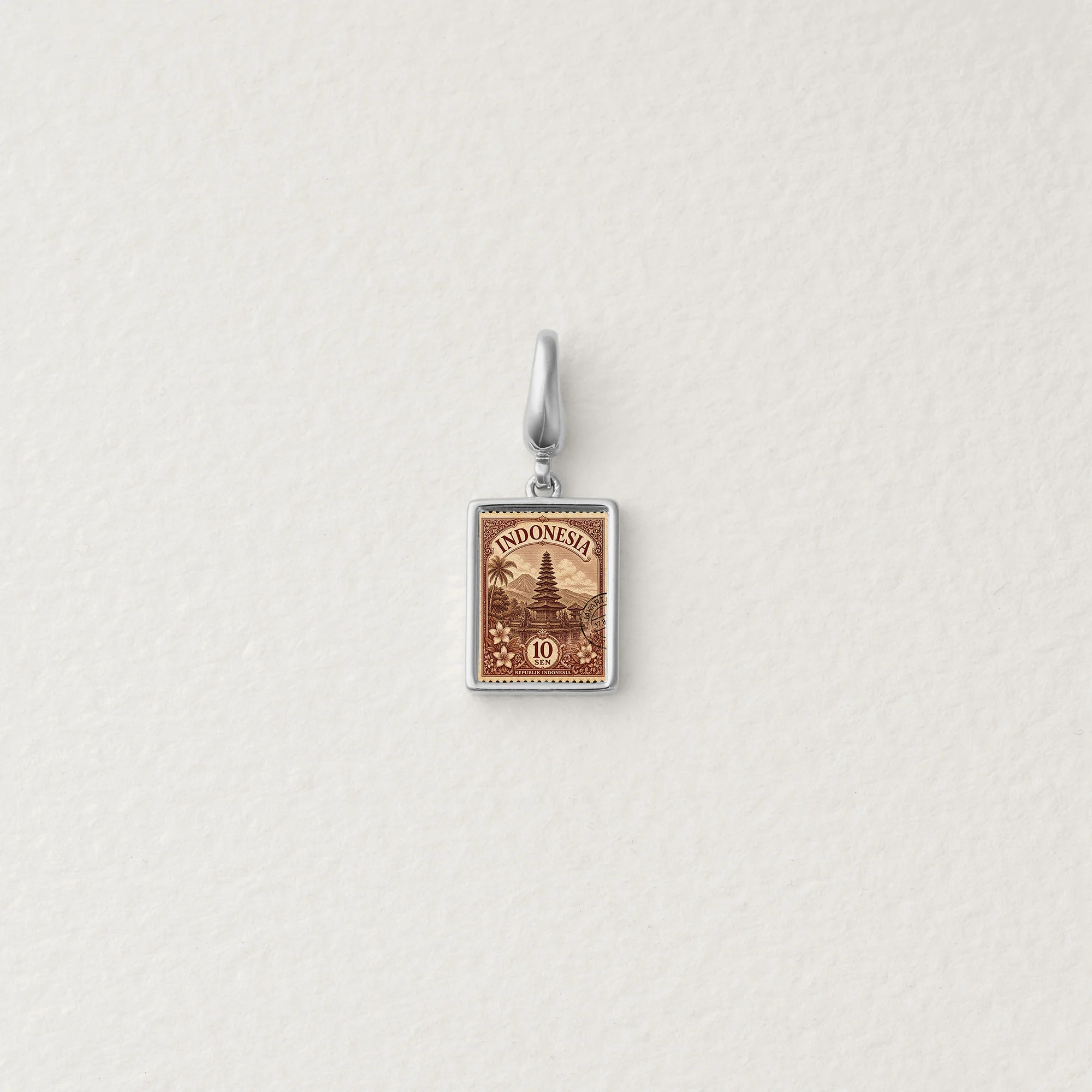 Indonesia Vintage Stamp Charm - Image 2